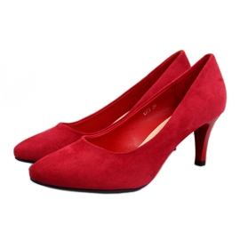 Red Sergio Leone suede pumps
