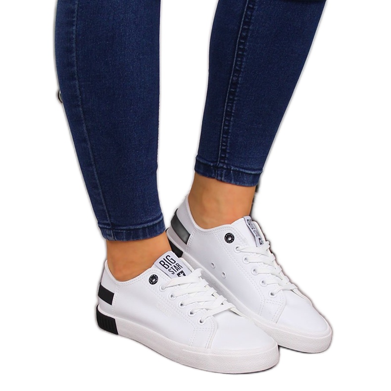 Low-top eco leather white Big Star FF274175