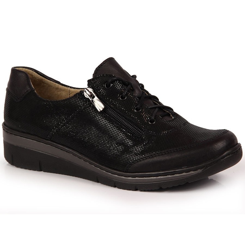 Black glossy leather shoes Helios 334