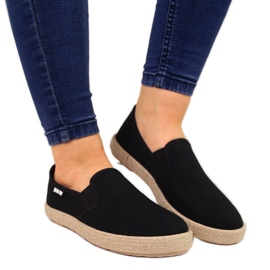 Women's slip on black espadrilles Big Star DD274017