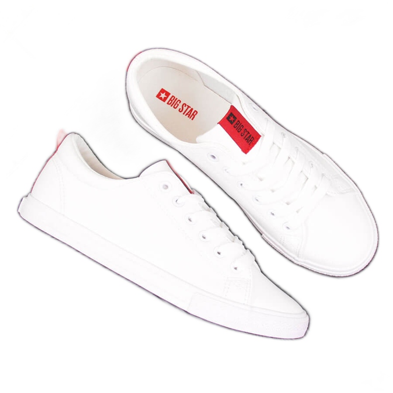 Low-top white eco leather sneakers Big Star DD274685