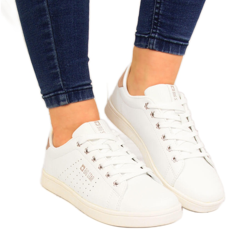Low-top white eco leather sneakers Big Star DD274583