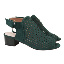 Green Sabatina openwork green women's sandals