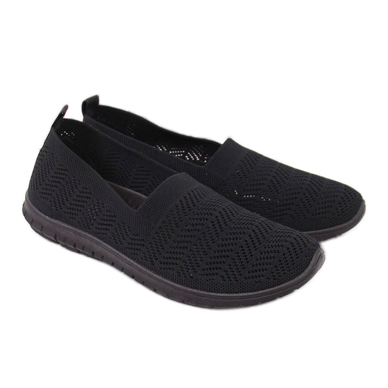 Black Filippo openwork women's sneakers slip on