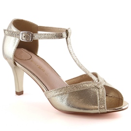 Elegant open toe golden women's sandals Filippo