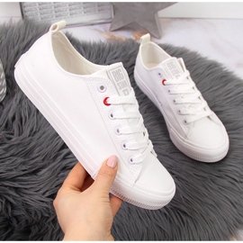 Low-top white eco-leather sneakers Big Star JJ274007