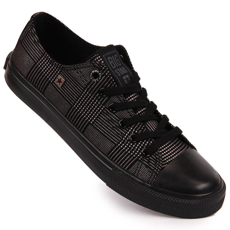 Black Big Star JJ274100 checkered low-top textile sneakers Black Big Star JJ274100 checkered low-top textile sneakers