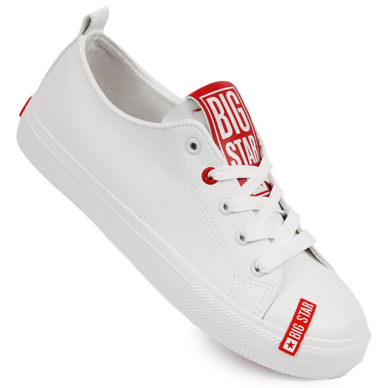 Low-top white eco-leather sneakers Big Star JJ274165