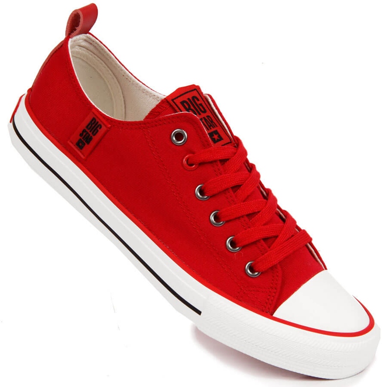 Red textile low sneakers Big Star JJ274124