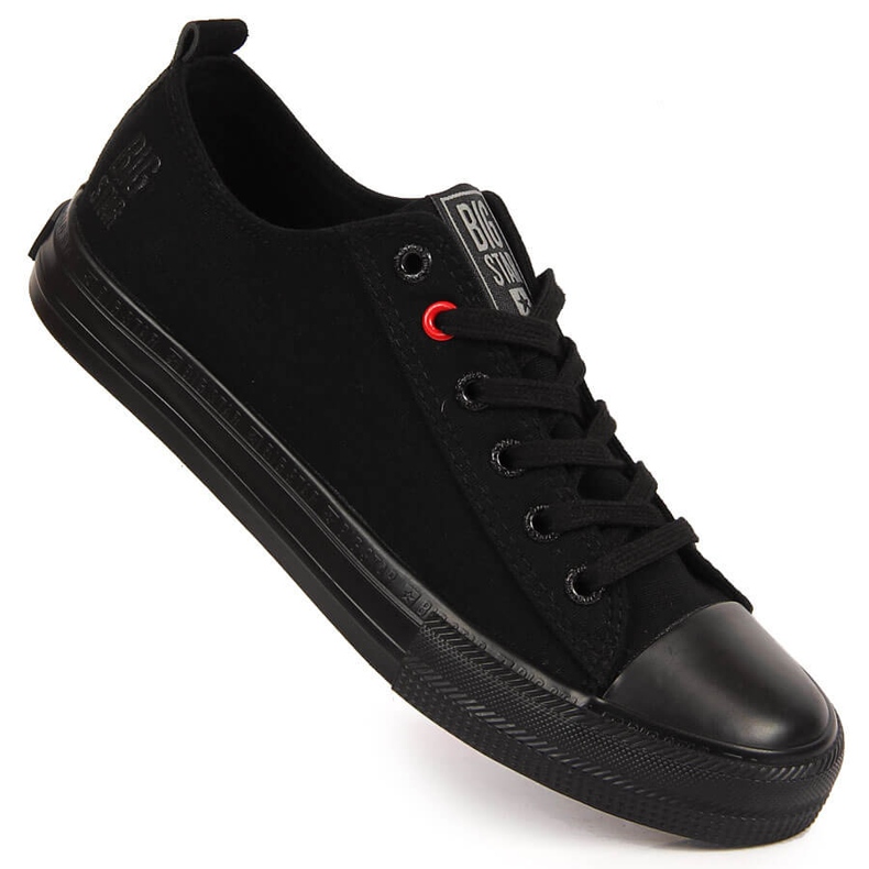 Textile low sneakers all black Big Star JJ274003