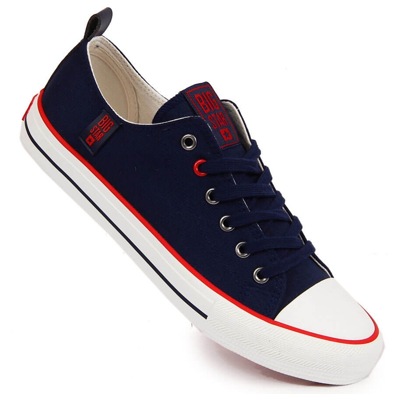 Textile low sneakers navy blue Big Star JJ274121