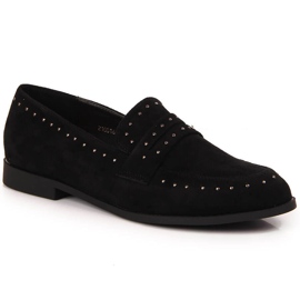 Women's suede shoes with rivets black Laura La.Fi