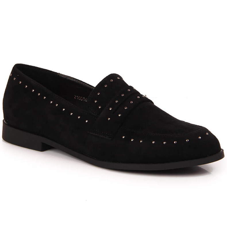 Women's suede shoes with rivets black Laura La.Fi