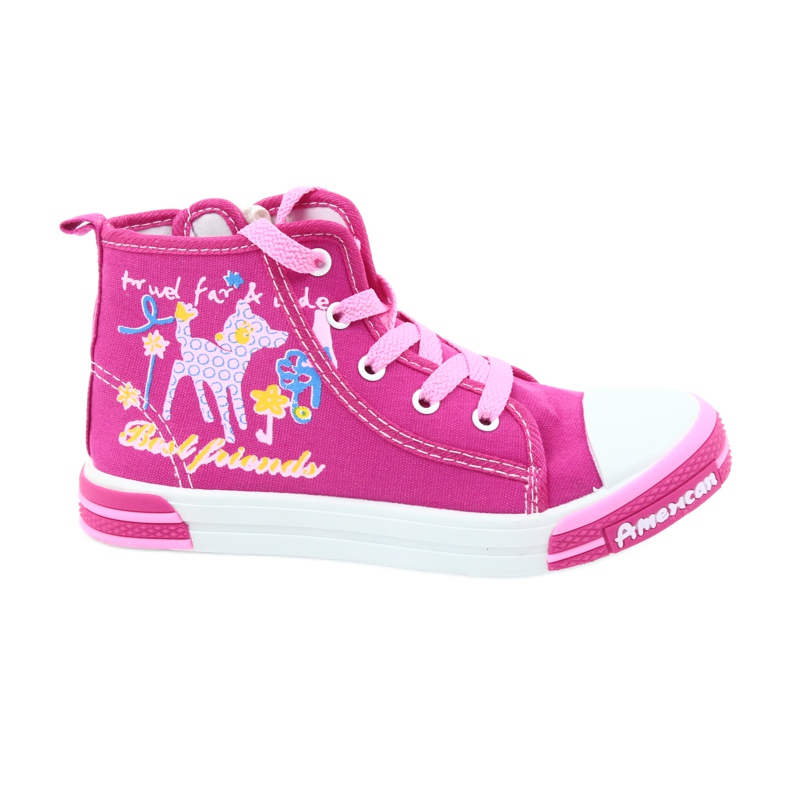 American Club Pink sneakers with a zipper American TEN13 blue