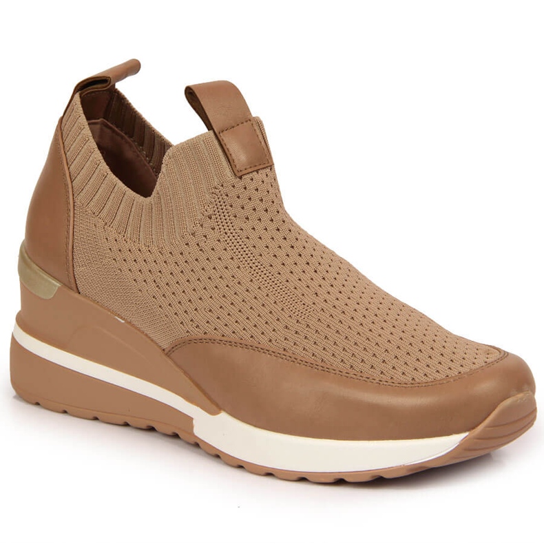 Women's beige wedge shoes Potocki