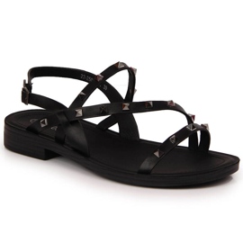 Women's black sandals with studs Potocki Women's black sandals with studs Potocki