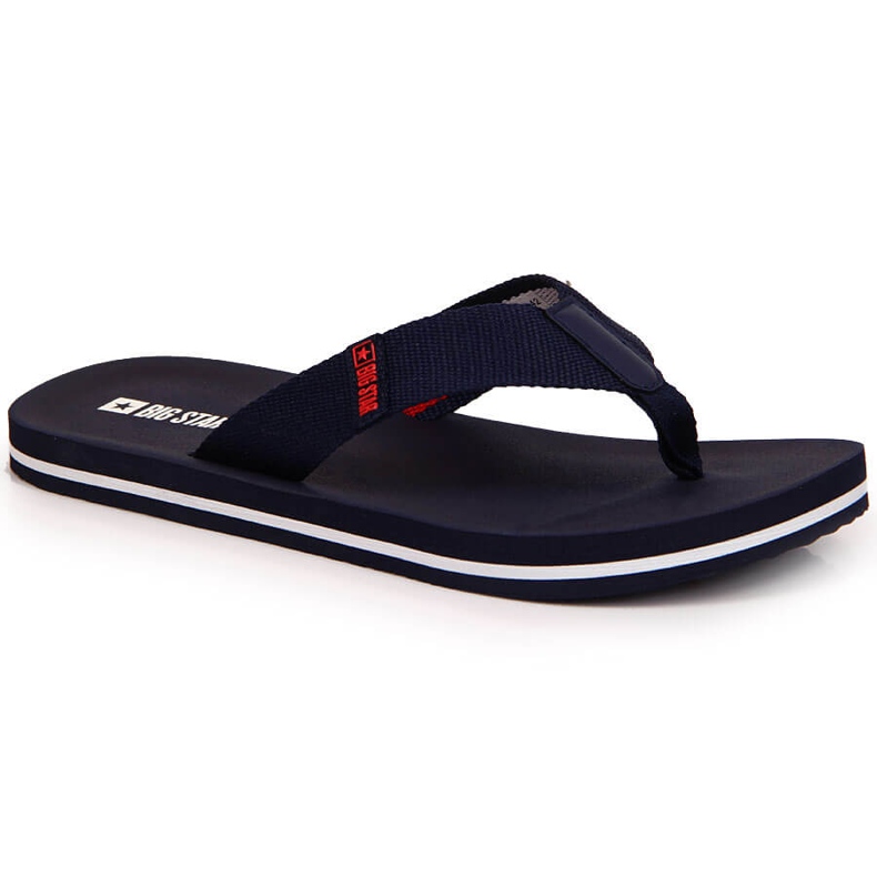 Men's navy blue Big Star JJ174518 slippers