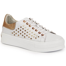 Women's leather sneakers with white rivets Filippo