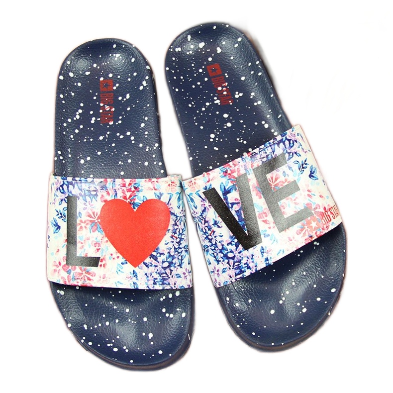Women's navy blue rubber beach slippers Big Star