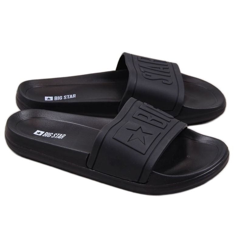 Children's black rubber beach slippers Big Star DD374157