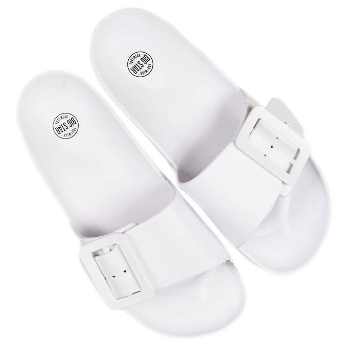 Women's white foam beach slippers Big Star FF274A391 Women's white foam beach slippers Big Star FF274A391