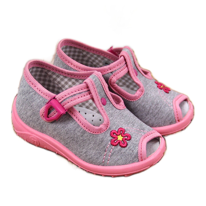 Girls' slippers, sandals, home gray Nazo pink grey