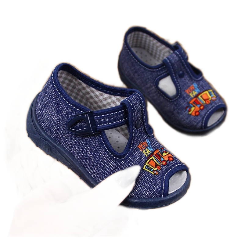 Slippers boys sandals home navy blue Nazo