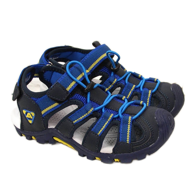 Boys' sandals with Velcro American Club navy blue