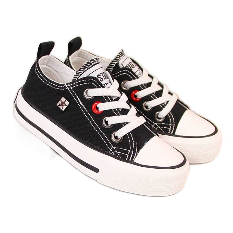 Children's sneakers low black Big Star HH374090 white