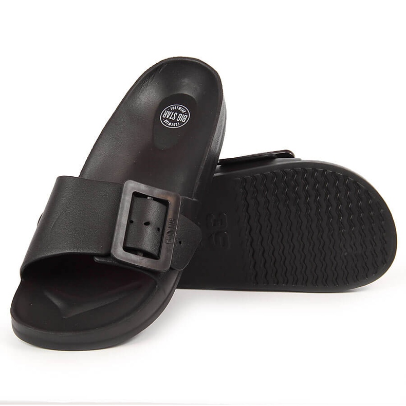 Women's black foam beach slippers Big Star FF274A389