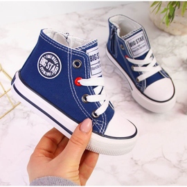 Children's sneakers with an ankle, navy blue Big Star HH374085 Children's sneakers with an ankle, navy blue Big Star HH374085