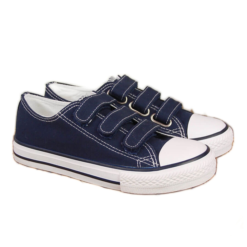 Atletico navy blue children's low-top sneakers with velcro Atletico navy blue children's low-top sneakers with velcro
