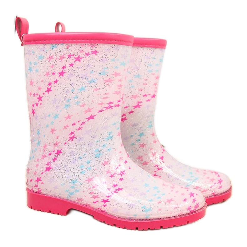 T.Sokolski Girls' galoshes with white stars by T. Sokolski pink multicolored