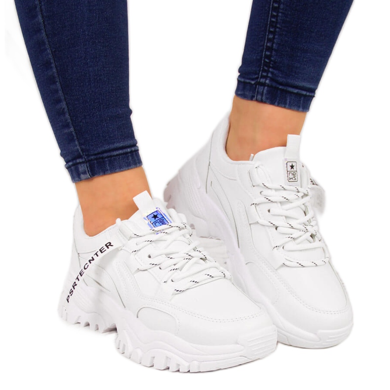 Women's sneakers with a thick sole white NEWS