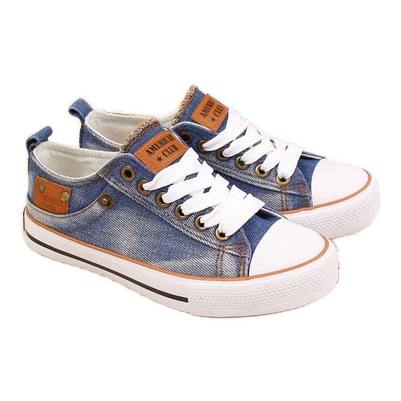American Club navy blue children's low sneakers