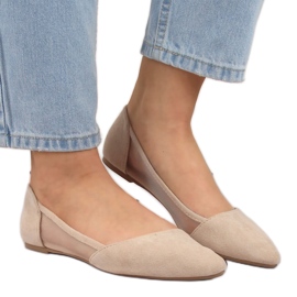 Women's beige spitz ballerinas eVento
