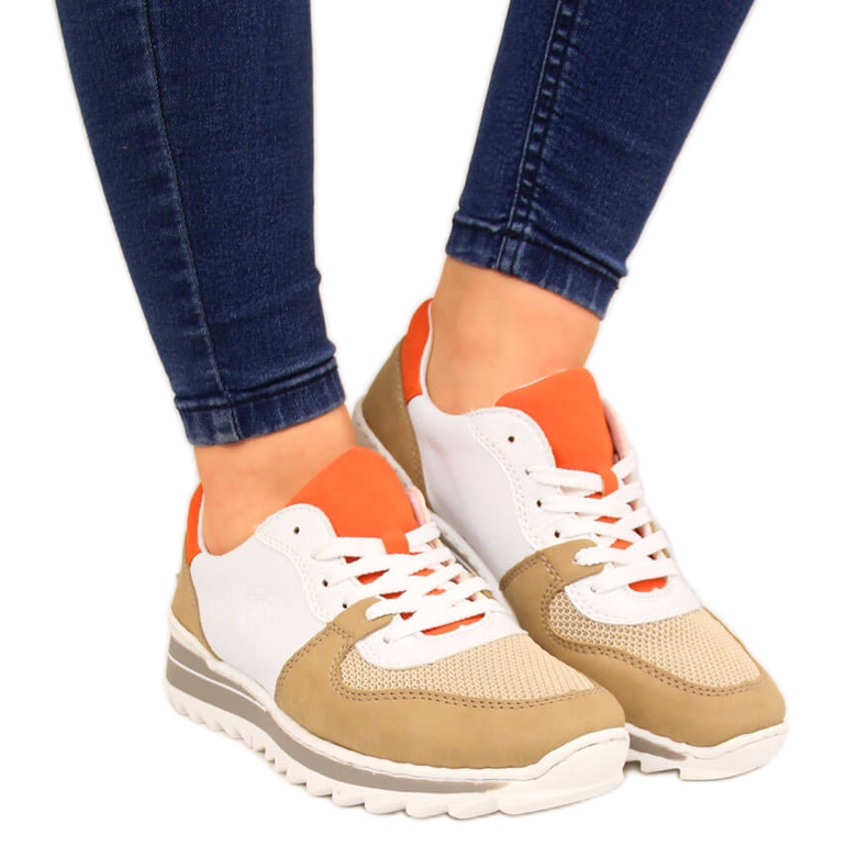 Women's sports shoes white and beige Rieker M6910 Women's sports shoes white and beige Rieker M6910