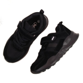 Black Befado velcro children's sports shoes