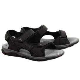 Black American Club men's sports sandals with velcro