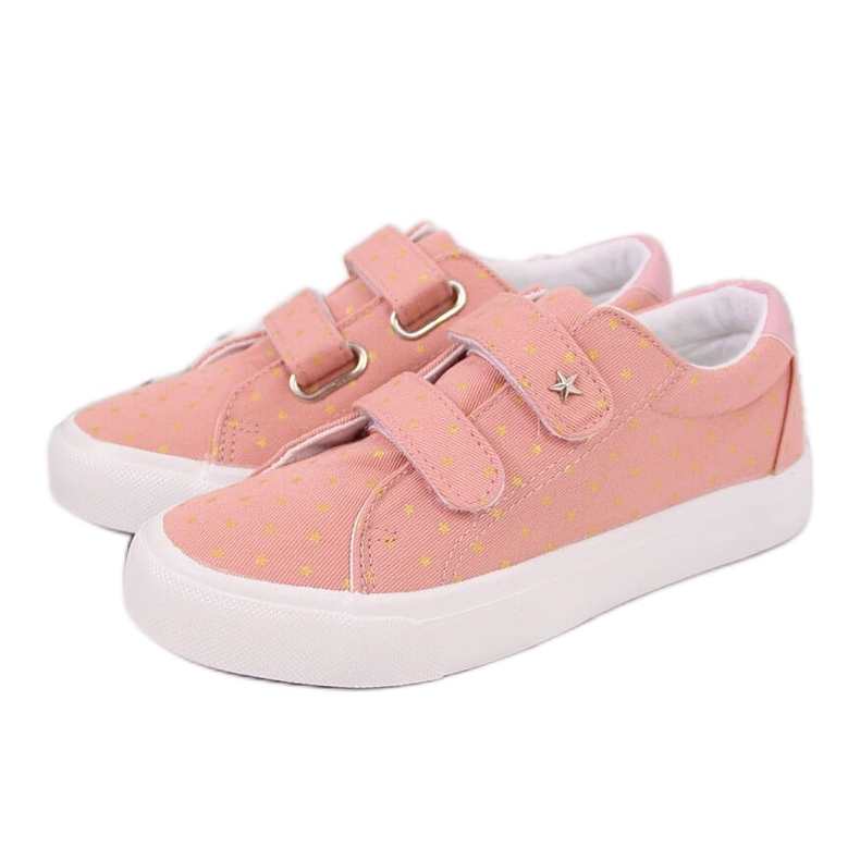 Girls' sneakers with velcro pink stars Atletico Girls' sneakers with velcro pink stars Atletico