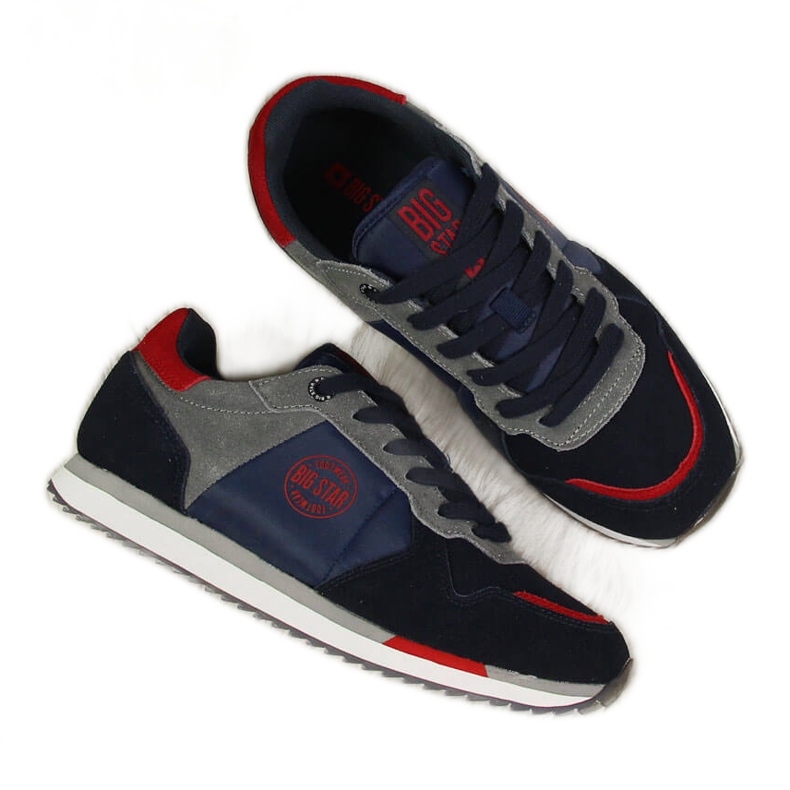 Leather navy blue sports shoes Big Star GG274A055 multicolored Leather navy blue sports shoes Big Star GG274A055 multicolored