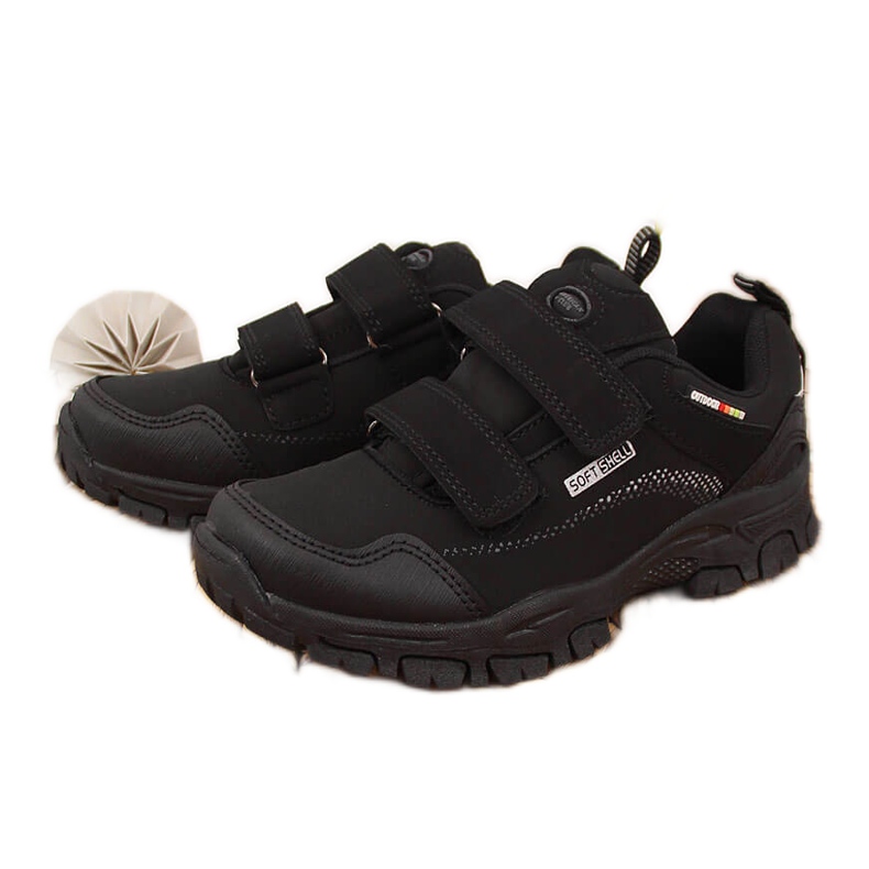 Black American Club waterproof Velcro waterproof children's trekking shoes