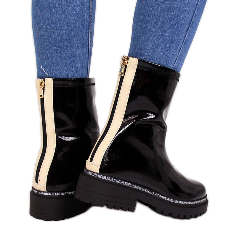 S.Barski Black patent leather boots by S. Barski