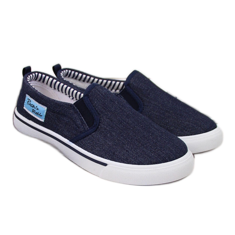 Atletico navy blue men's slip-on sneakers