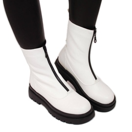 Women's white eVento workers with a zipper at the front Women's white eVento workers with a zipper at the front