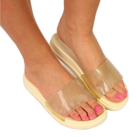 Atletico beige women's pool slippers with glitter Atletico beige women's pool slippers with glitter