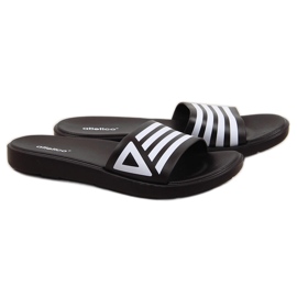 Atletico black pool slippers white