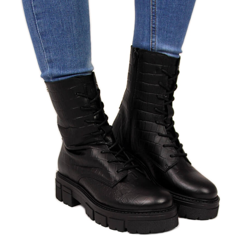 Black Women's leather boots Goe II2N4099 Black Women's leather boots Goe II2N4099