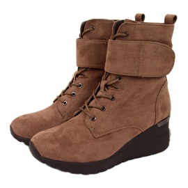 Brown Women's brown wedge boots Jezzi