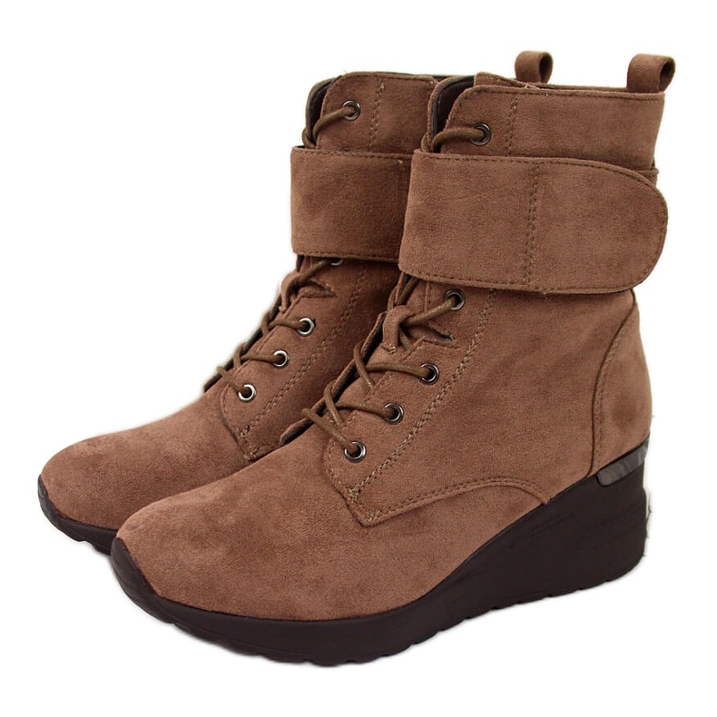 Brown Women's brown wedge boots Jezzi